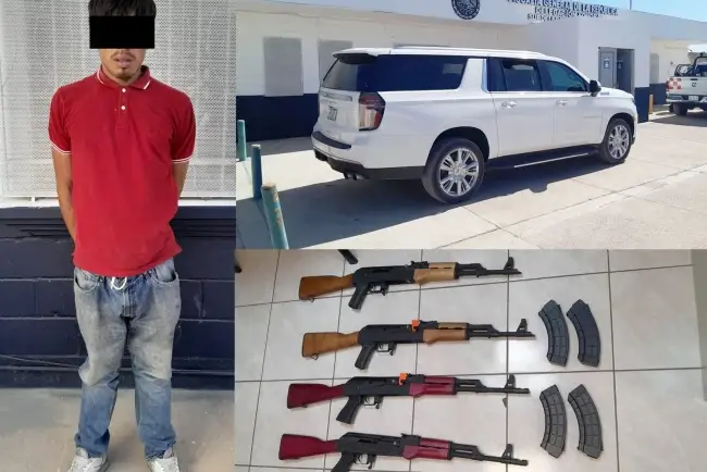 Cae joven estadounidense con arsenal en la Puerta de México