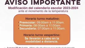 Modifica SEC horario escolar por calor en Sonora