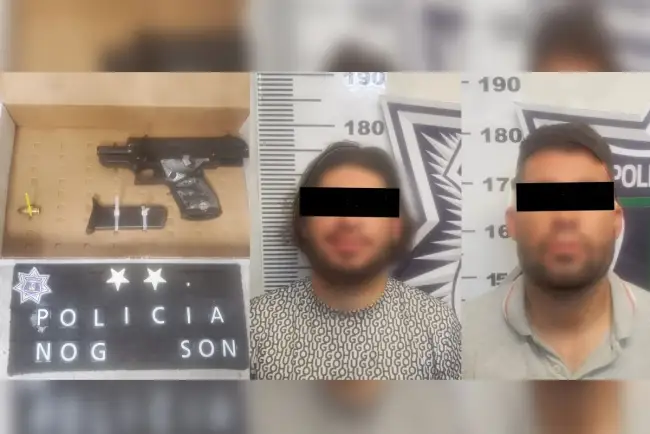 Arrestan a dos personas con arma de fuego