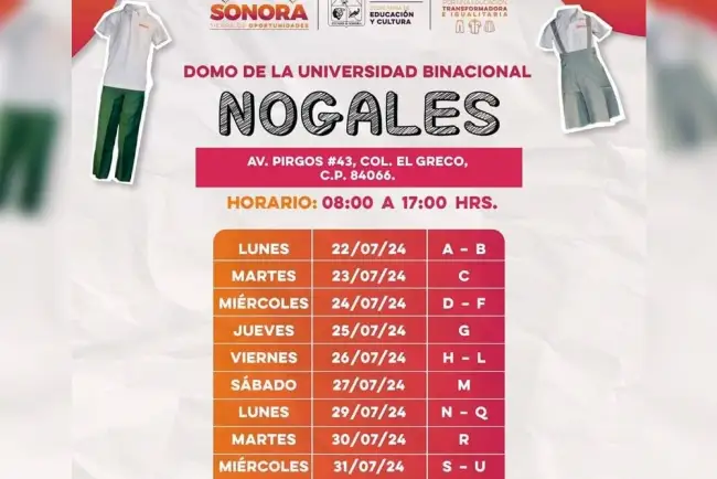 Dan a conocer rol de entrega de uniformes escolares