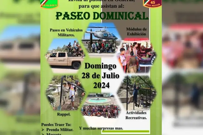 Invitan a tradicional paseo dominical en cuartel militar