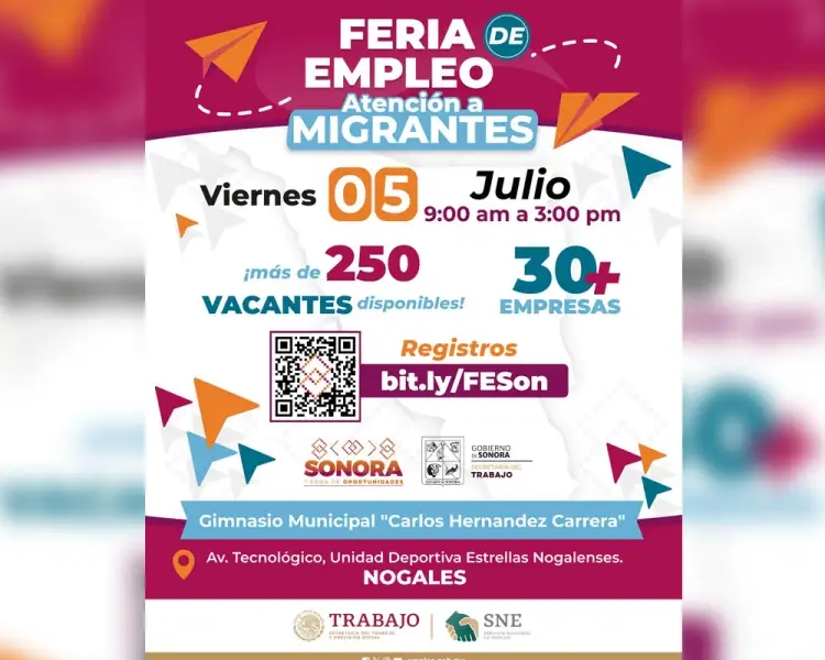 Convocan a feria del empleo en atención a migrantes