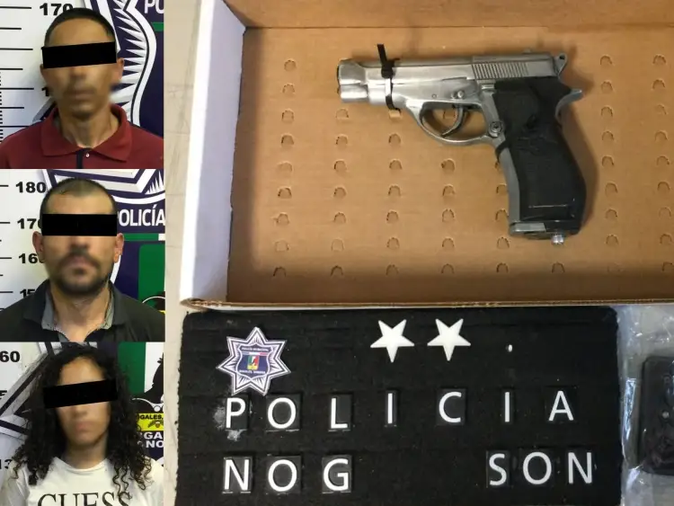 Detienen a 2 hombres y una mujer que estaban armados