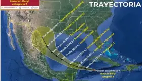 Pierde fuerza huracán ‘Beryl’, ya es categoría 2
