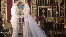 Revelan fotos de boda de Ángela Aguilar y Christian Nodal