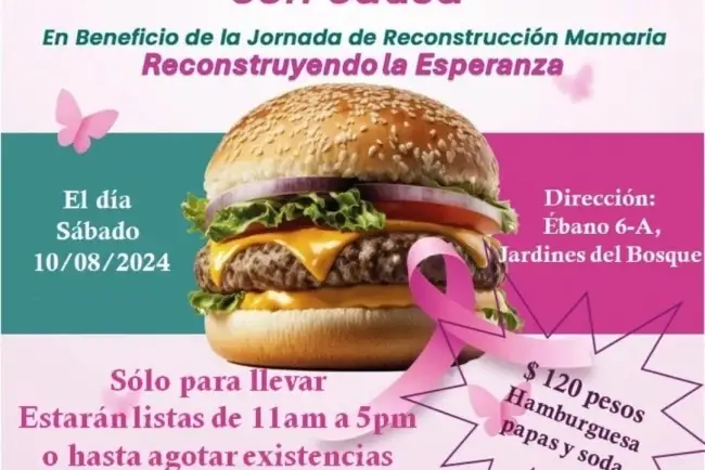 Harán hamburguesada para programa de reconstrucción mamaria