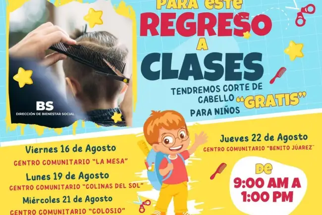 Ofrecen corte de cabello gratis para el regreso a clases