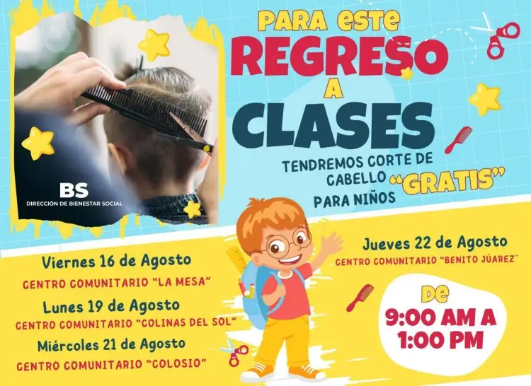 Ofrecen corte de cabello gratis para el regreso a clases
