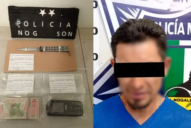 Detienen a sujeto por escandaloso y resultó ladrón