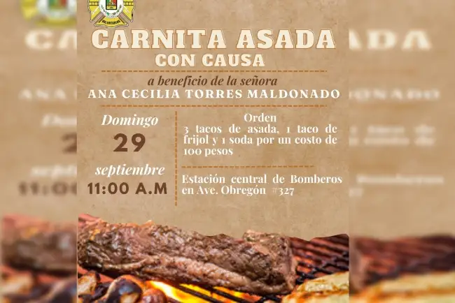 Harán carne asada en apoyo de mamá de bombero