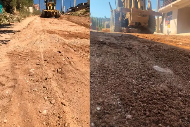 Intensa labor en raspado de calles