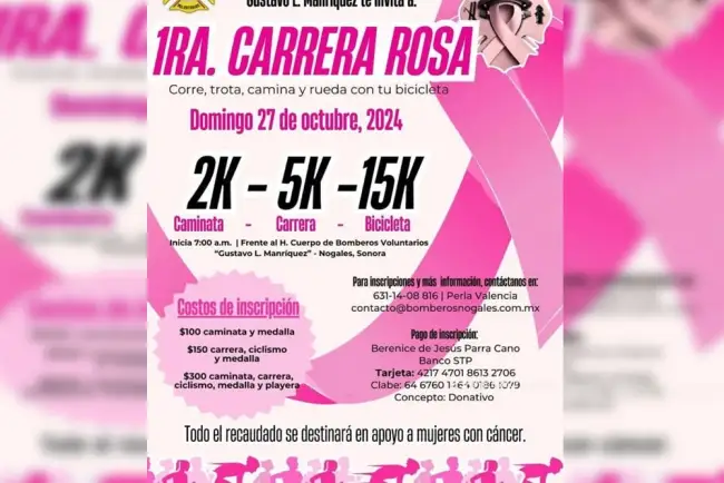 Invitan a carrera “Rosa” por la prevención del cáncer de mama