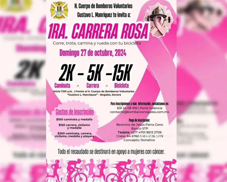 Invitan a carrera “Rosa” por la prevención del cáncer de mama