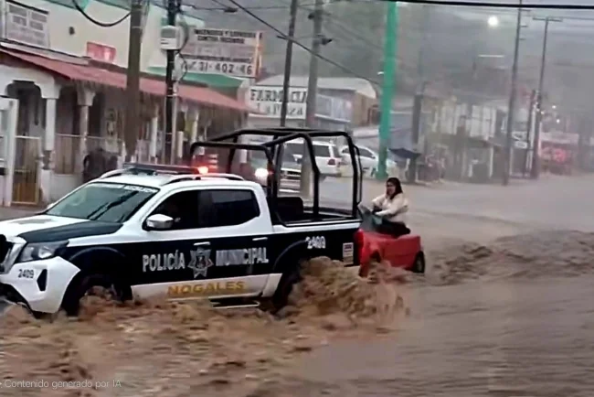 Rescatan policías municipales a mujer de las aguas broncas