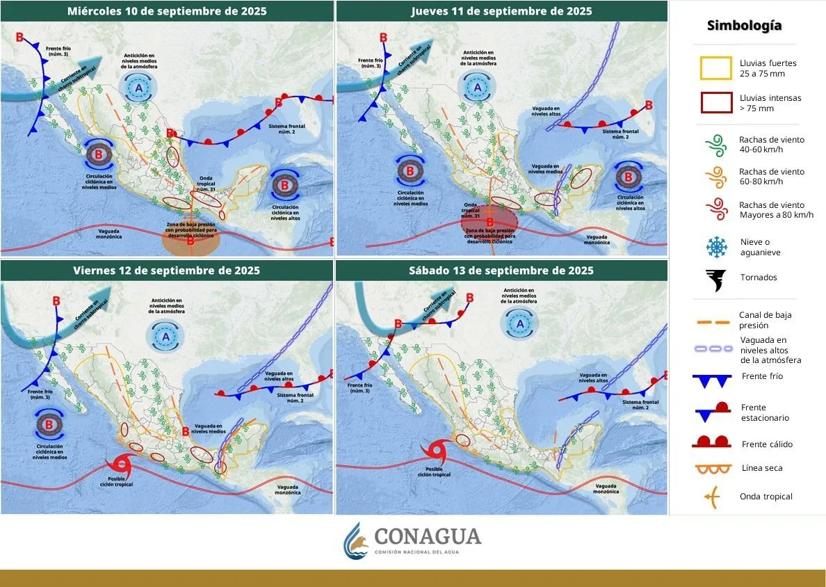Alertan por posibles lluvias en la entidad