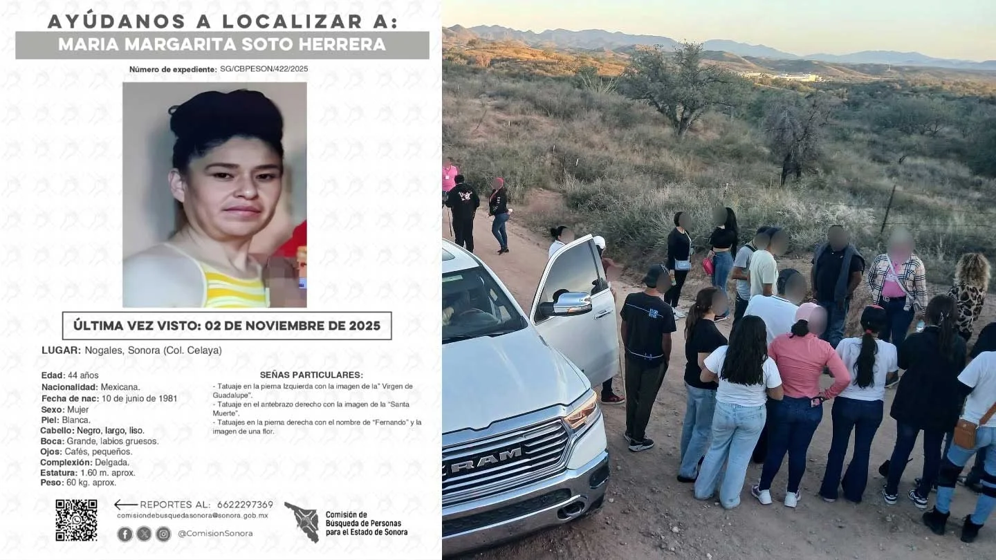 Realizan operativo de búsqueda por María Margarita Soto Herrera en Nogales