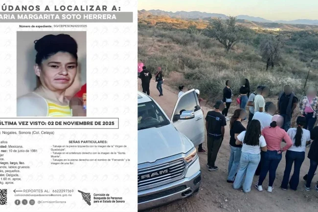Realizan operativo de búsqueda por María Margarita Soto Herrera en Nogales
