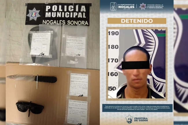 Sorprenden a sujeto encapuchado con arma blanca y narcóticos