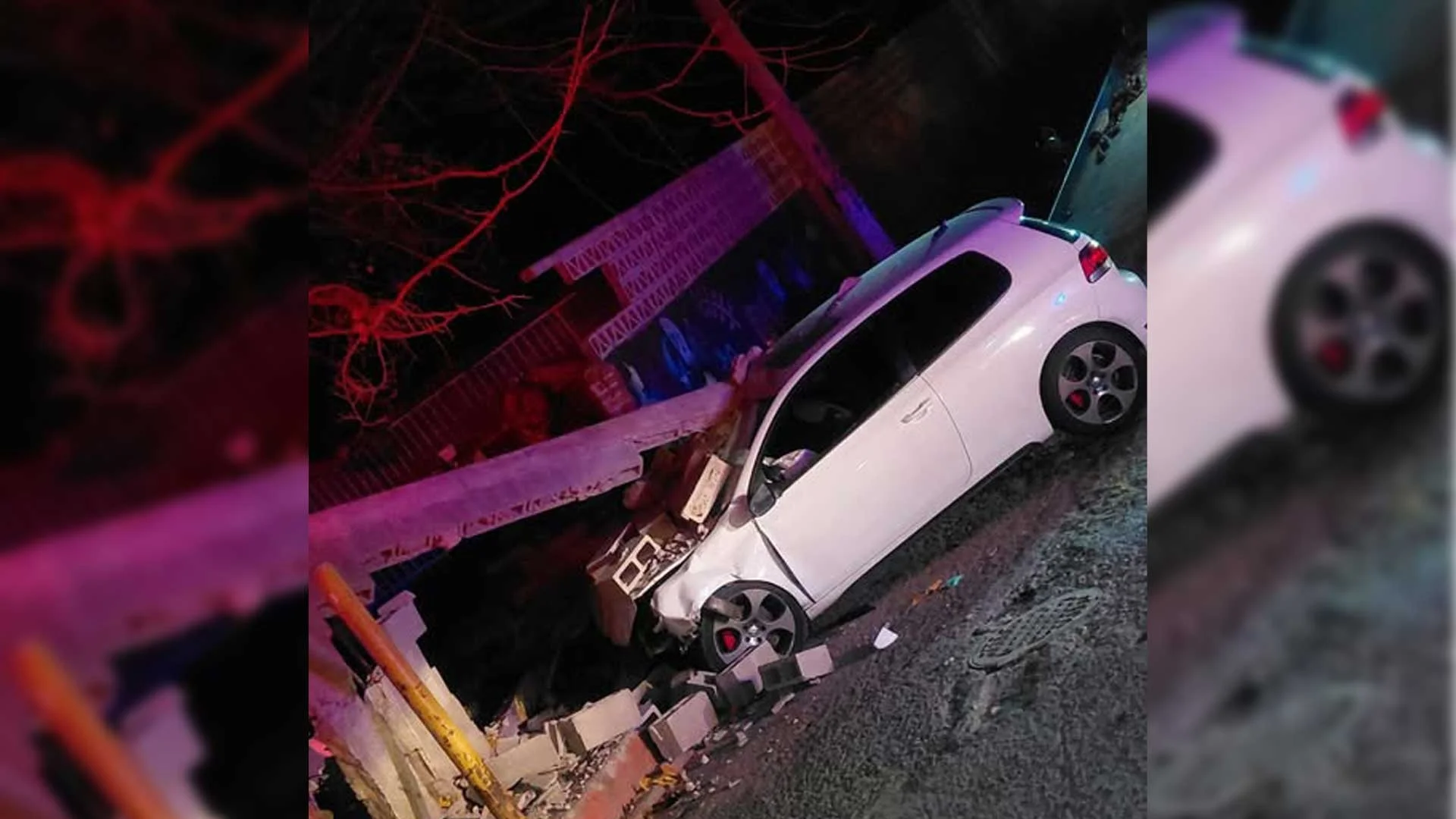 Conductor pierde el control y derriba barda del panteón Del Rosario