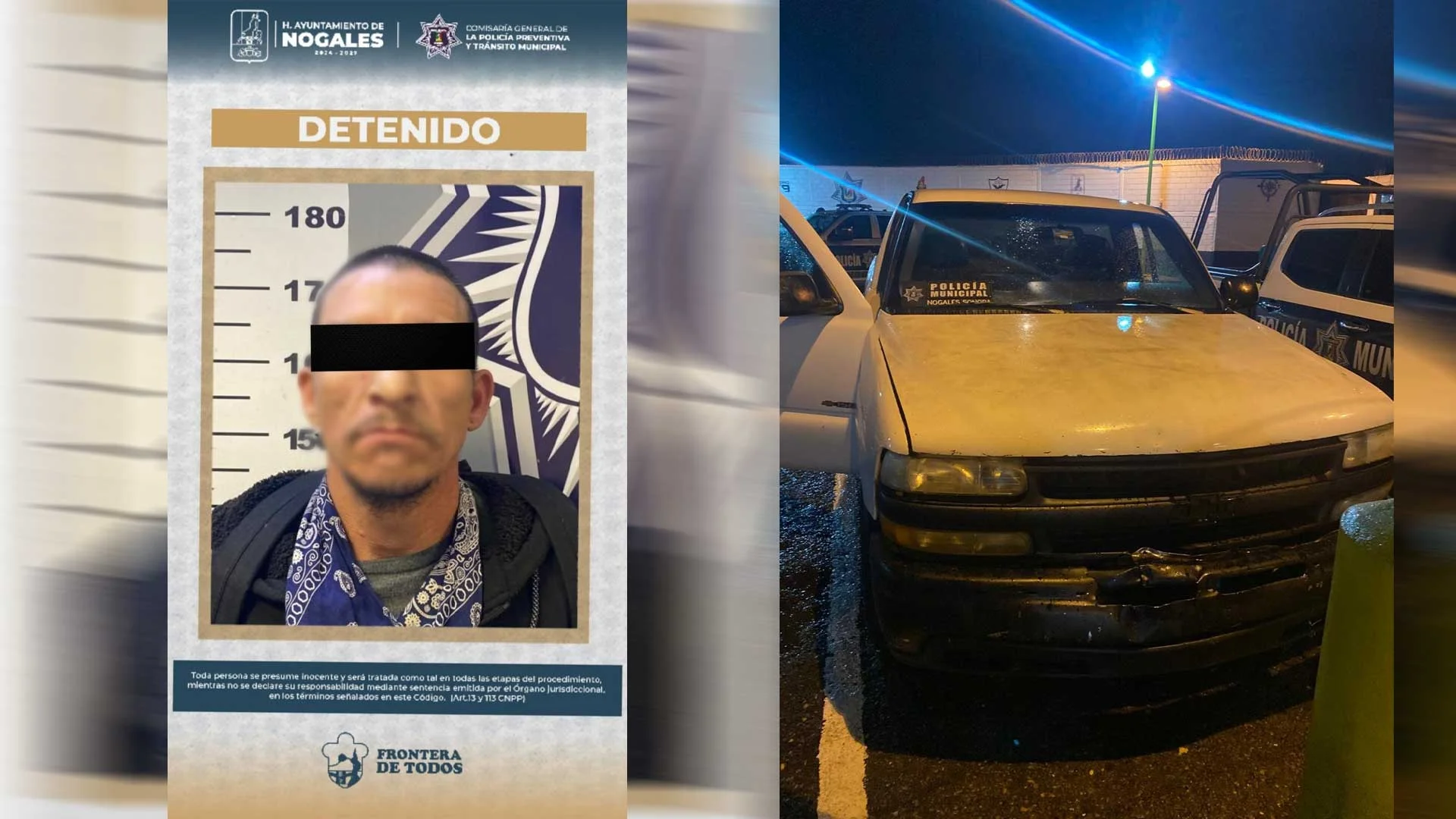 Huye de la policía y es capturado con vehículo robado