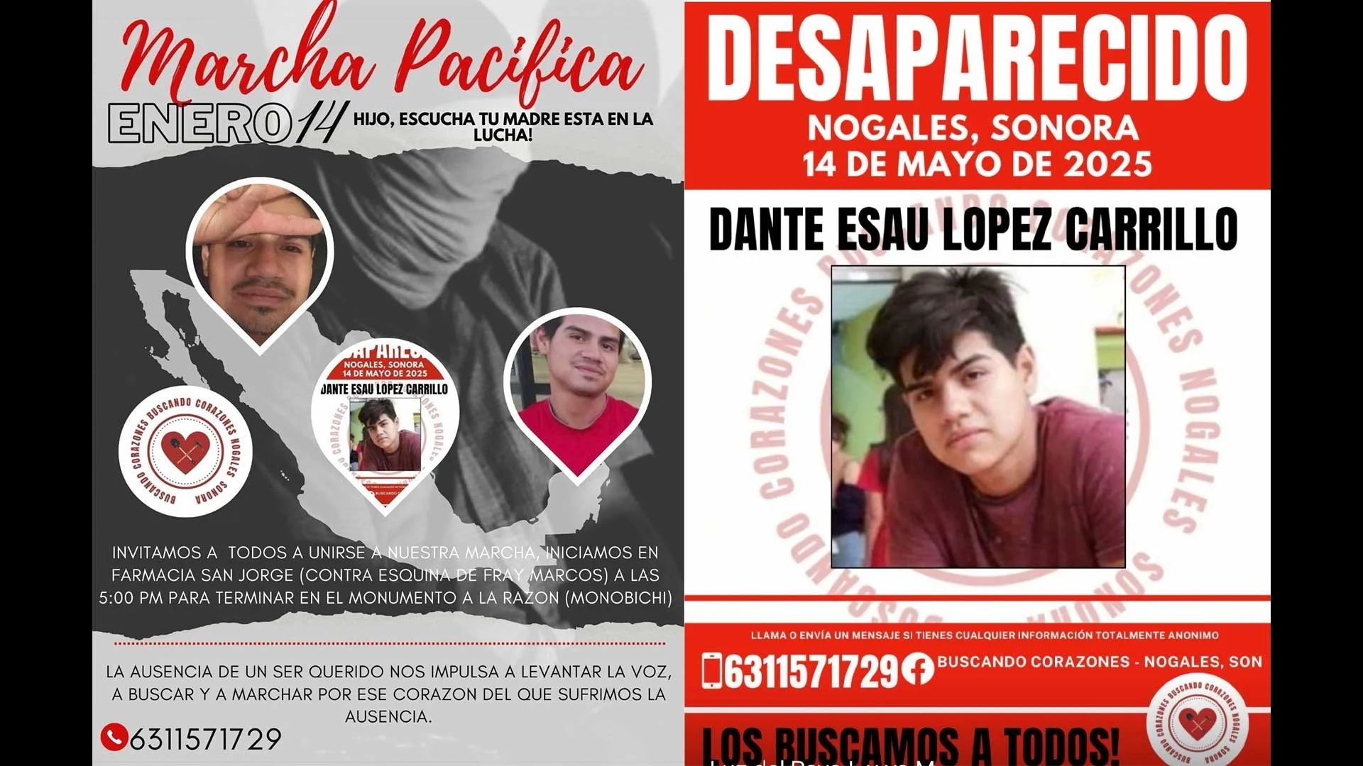 Marcharán en Nogales para exigir la aparición de Dante Esaú López