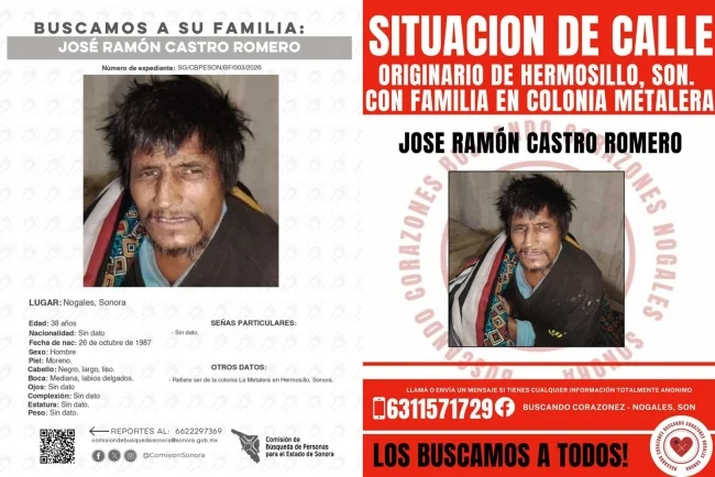 De Nogales a Hermosillo: reencuentro familiar tras vivir en la calle