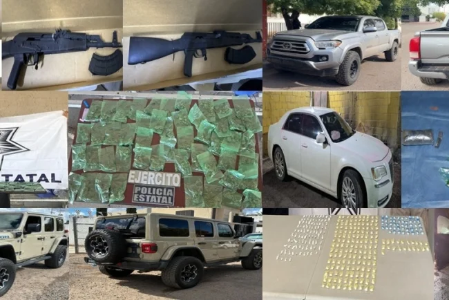 Operativos interinstitucionales dejan decomisos de armas, droga y vehículos robados