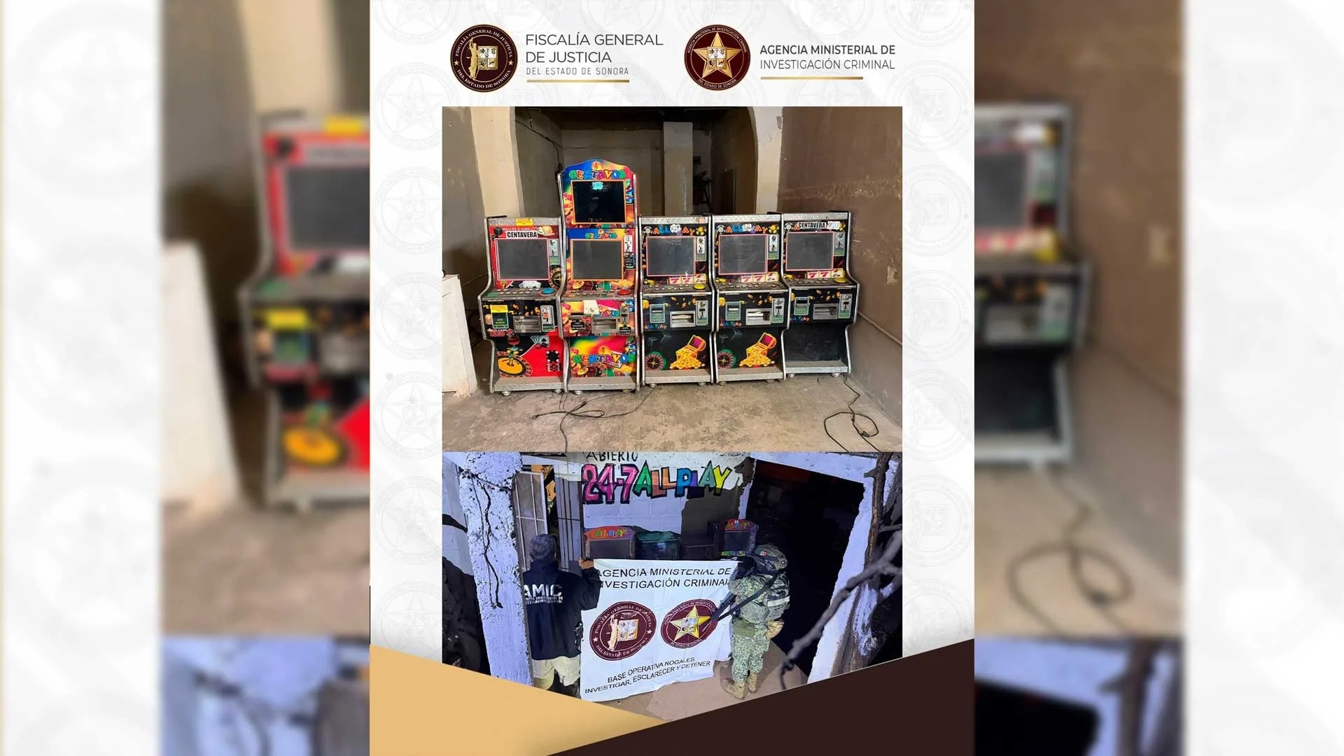 Cateos interinstitucionales derivan en decomiso de tragamonedas en la frontera