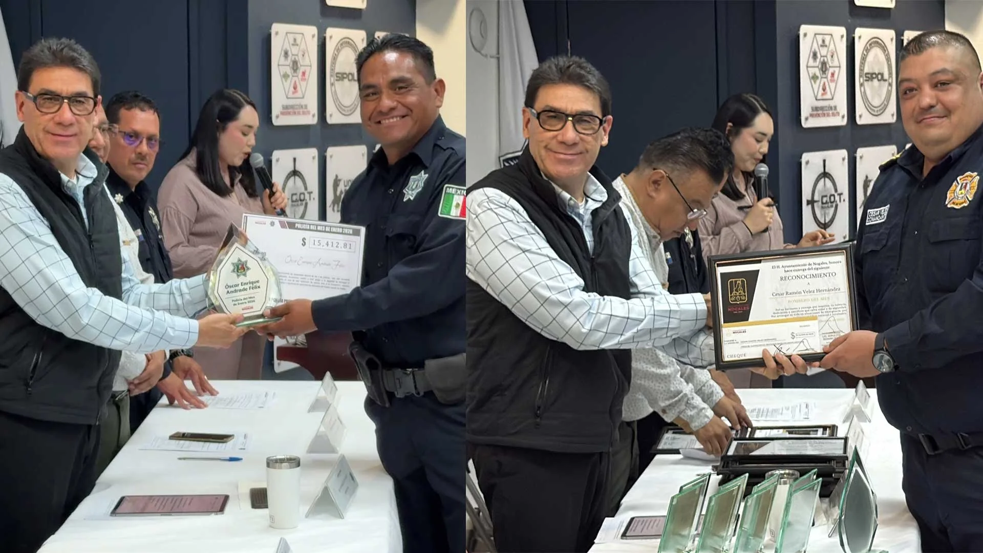 Destacan valor y vocación de servicio de policías y bomberos nogalenses