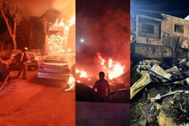 Fuego destruye taller de carpintería y daña vehículo en Nogales