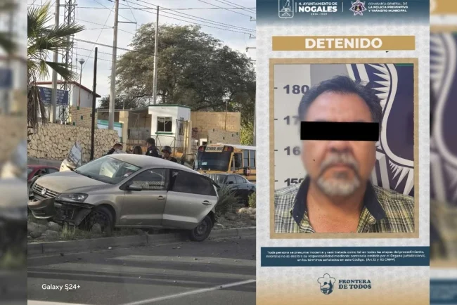 Detienen a conductor tras accidente con heridos en Nogales