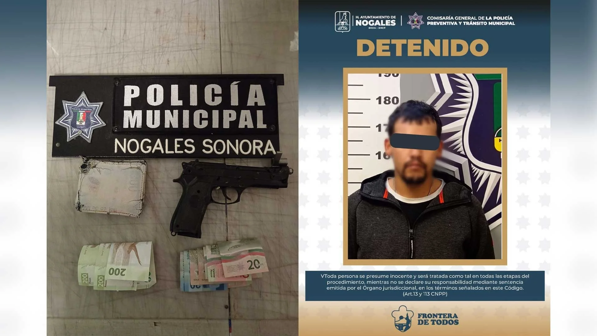 Capturan a hombre acusado de robo con violencia en gasera de Nogales