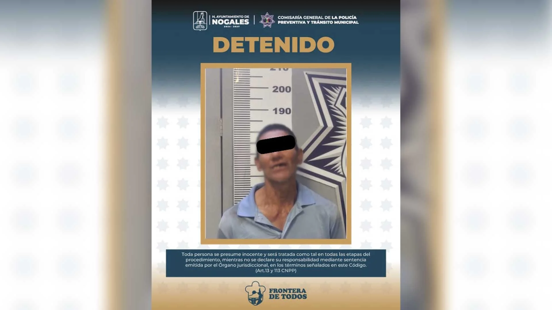 Arrestan a individuo por allanamiento y agresión a menor en Nogales