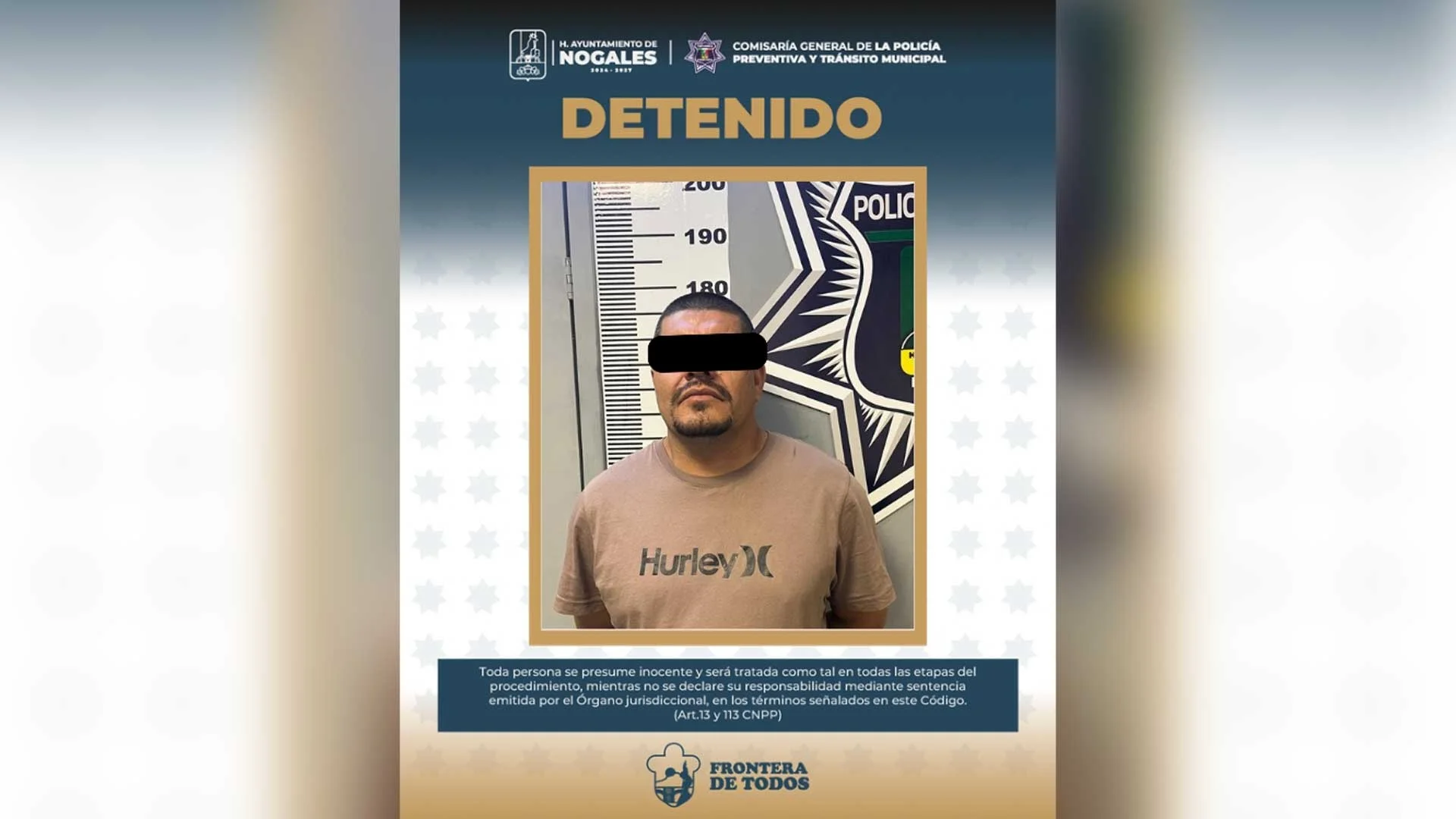 Detienen a hombre por retener y amenazar a su pareja en Nogales