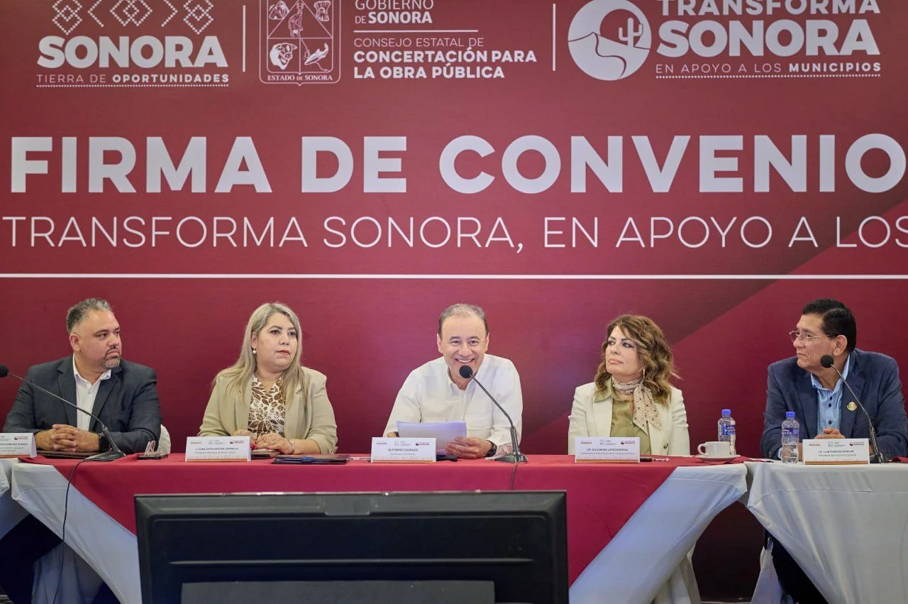 Firma Gobierno de Sonora convenio para fortalecer obra pública en municipios