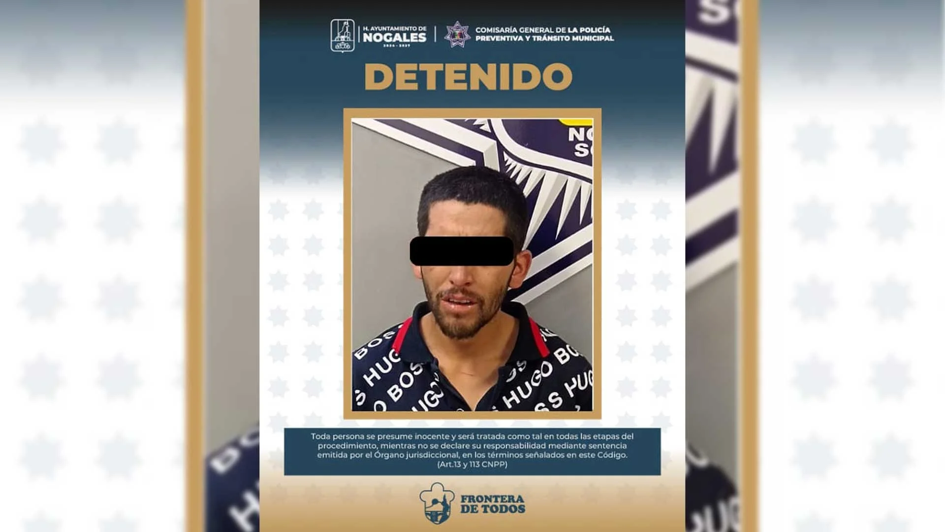 Arrestan a agresor por allanar domicilio y amenazar a familia en Nogales