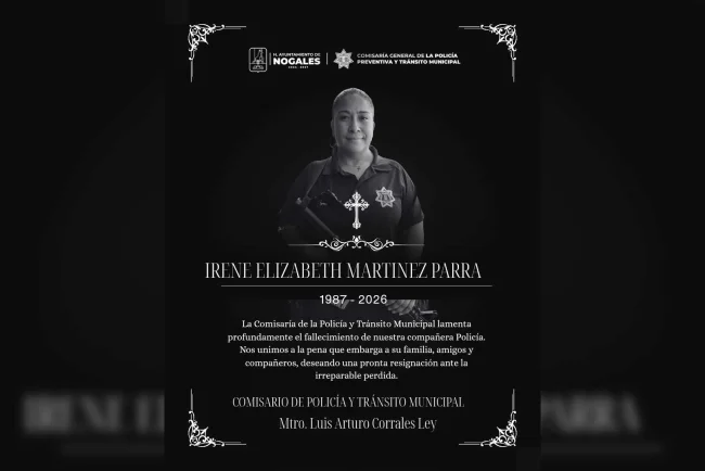 Despiden a oficial ejemplar de la Policía Municipal de Nogales