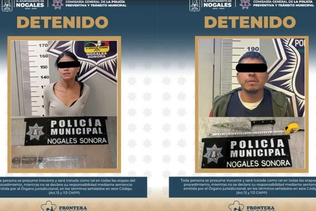 Amenazas con arma blanca derivan en dos detenciones por violencia familiar