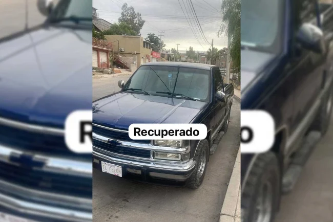Hallan camioneta robada tras operativo en calles de Nogales