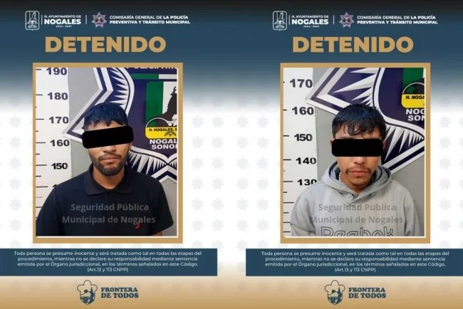 Capturan a dos hombres tras ingresar a domicilio en Nogales