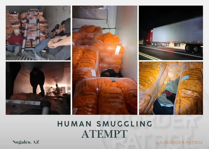 Rescatan a 11 migrantes ocultos en tráiler de carga; conductor enfrenta cargos por tráfico de personas