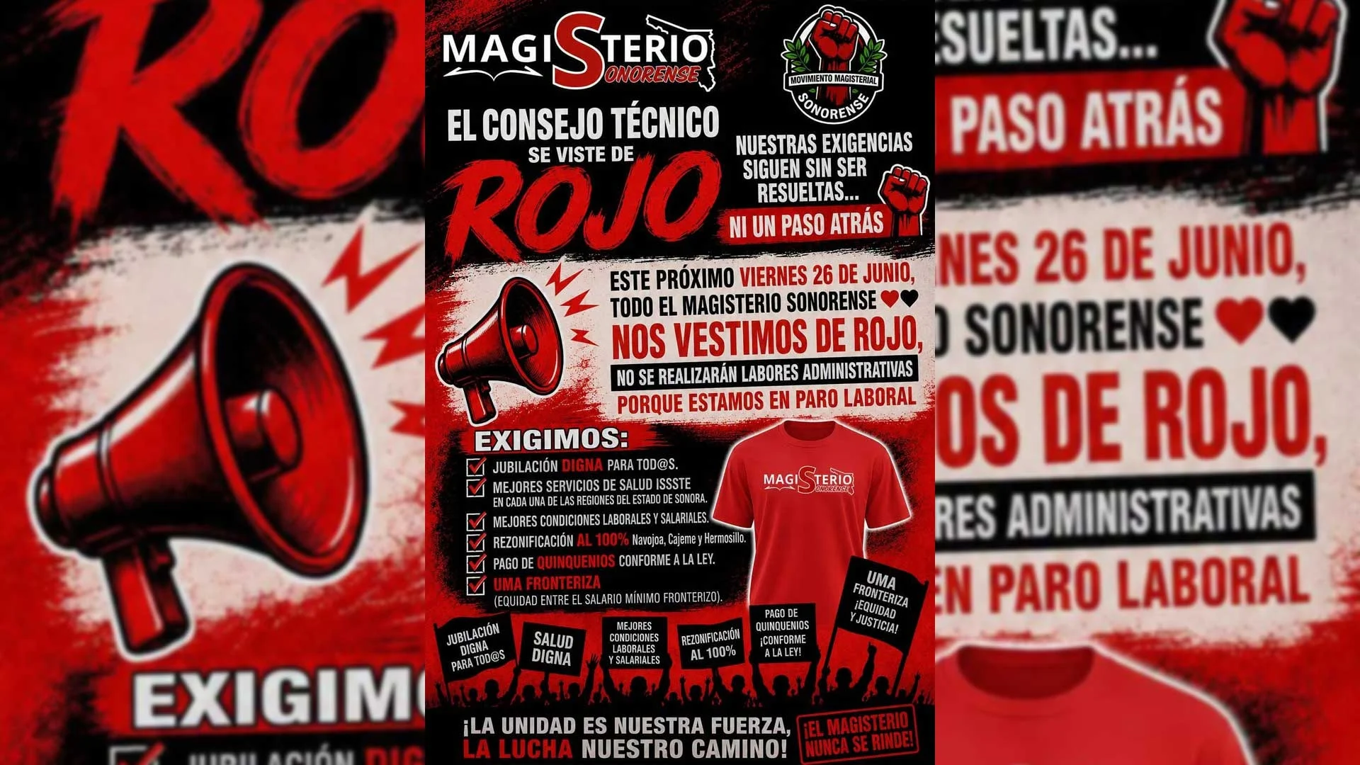 Docentes de Sonora convocan a manifestación y suspensión de labores por demandas laborales