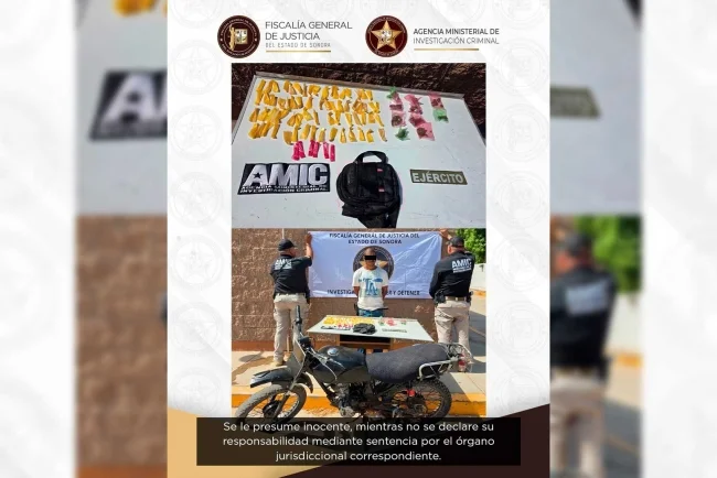 Operativo conjunto en Bácum deja un detenido y el aseguramiento de metanfetamina y marihuana