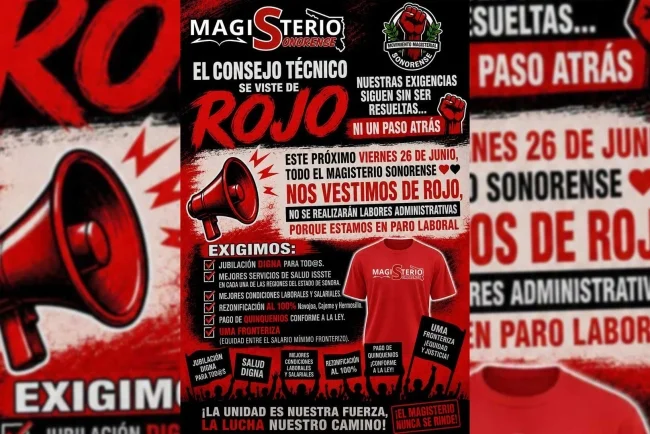 Docentes de Sonora convocan a manifestación y suspensión de labores por demandas laborales
