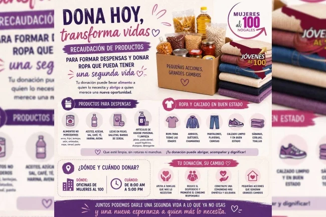 Angélica Burgos anuncia centro de acopio de Mujeres al 100 en apoyo al comedor de la Colosio