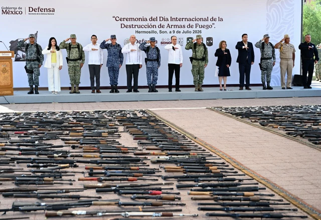 Sonora retira de circulación 919 armas aseguradas en operativos de seguridad