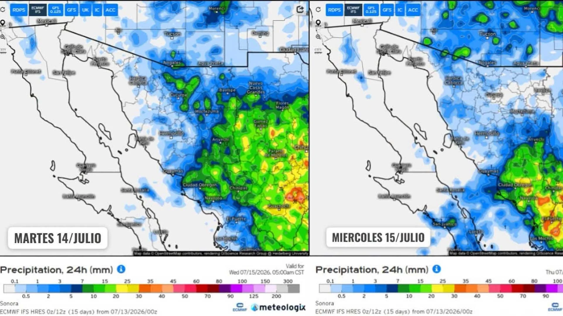 Persistirán lluvias, tormentas eléctricas y calor extremo durante la semana en Sonora
