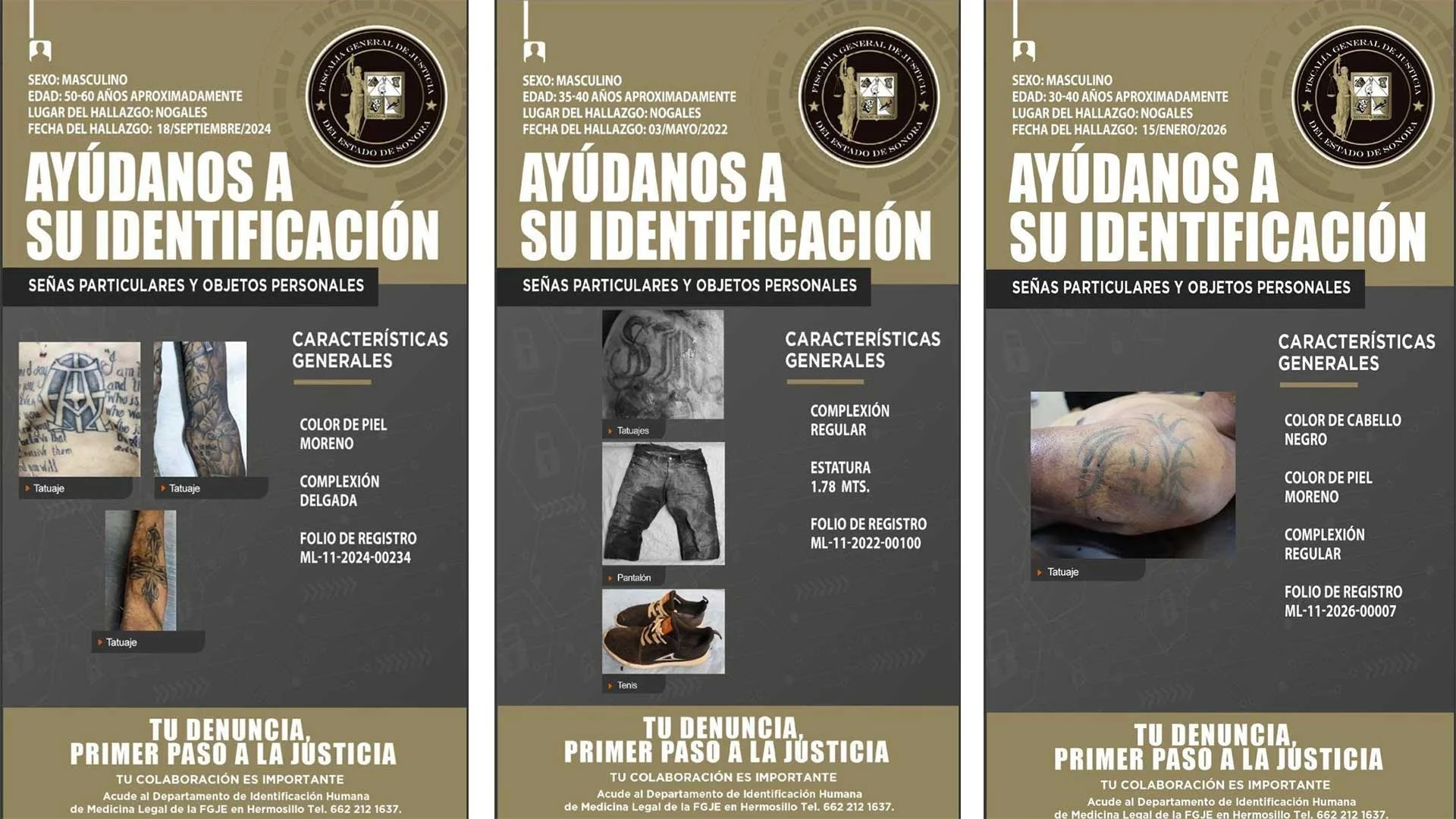 Piden apoyo para identificar 65 personas sin nombre localizadas en Nogales