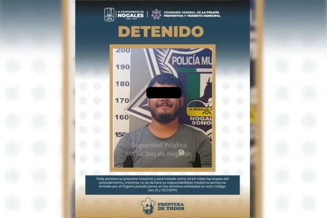 Termina detenido por golpear a automovilista tras percance vial en Nogales
