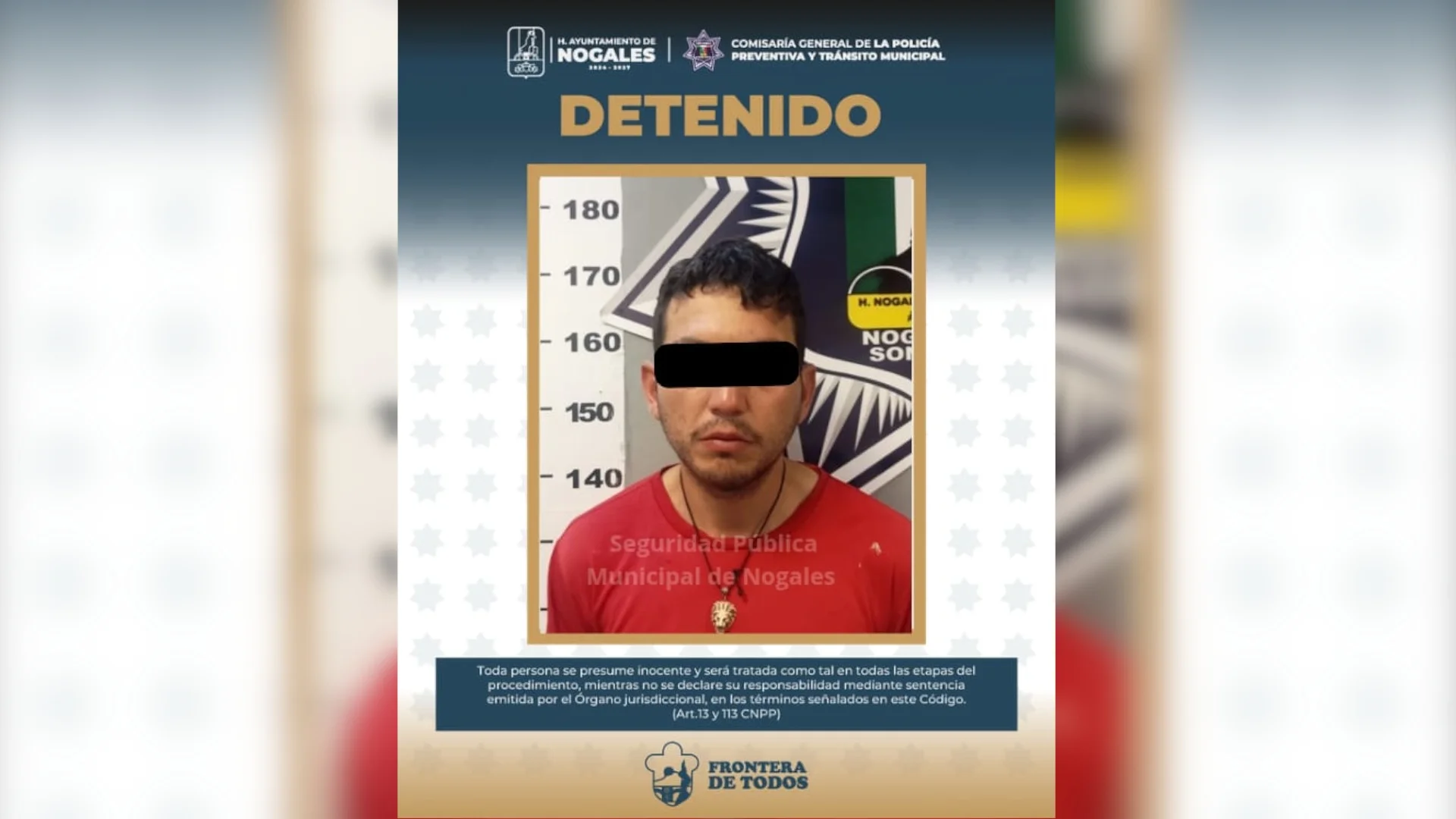 Arrestan a sujeto tras agredir a su padre y atacar físicamente a su hermana en Nogales
